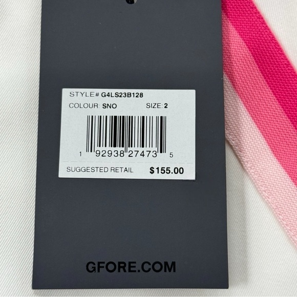 G/FORE TUX LADIES GOLF PERFORMANCE SKORT Skirt  Ombre Pink Stripe SNOW Size 2 - Picture 9 of 10